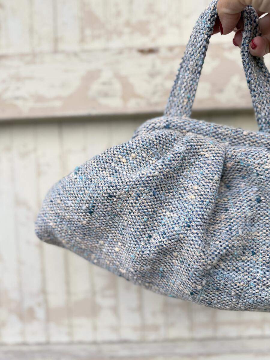 Soft bag tessuto mélange azzurro 