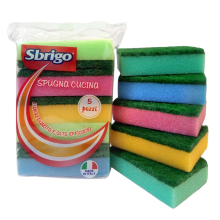 IPM CASA SPUGNE CUCINA COLORATE 5 PEZZI (Confezione da 24 pezzi) 