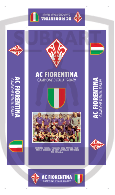 SCATOLA PERSONALIZZATA ACF FIORENTINA 1968/69