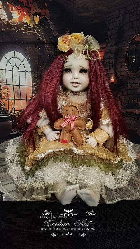 Gingerella Bambola  fatta a mano in porcellana