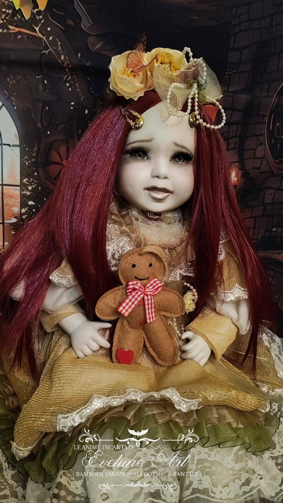 Gingerella Bambola  fatta a mano in porcellana