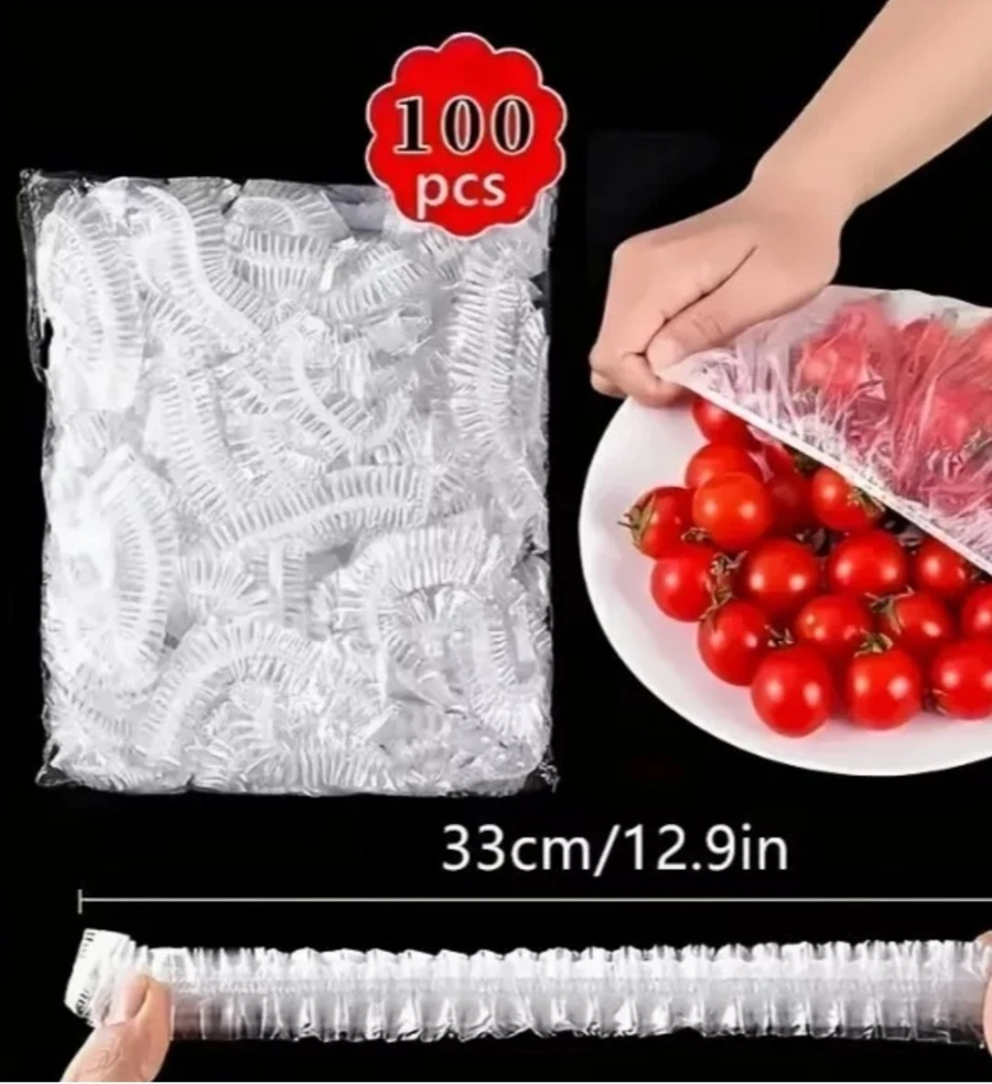 100 SACCHETTI SALVAFRESCHEZZA COPRI ALIMENTICOPERTURA A CUFFIA CON ELASTICO 