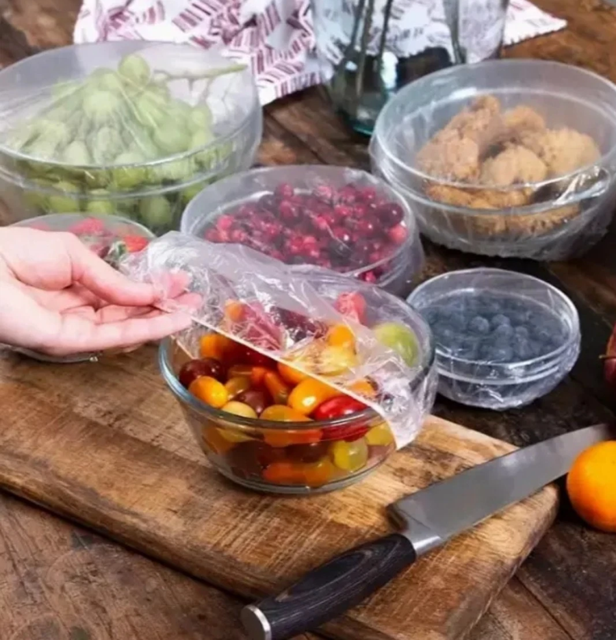 100 SACCHETTI SALVAFRESCHEZZA COPRI ALIMENTICOPERTURA A CUFFIA CON ELASTICO 