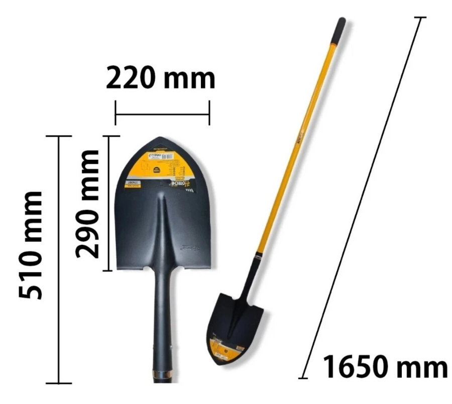 PALA DA GIARDINO 165cm PER GIARDINAGGIO E EDILIZIA A PUNTA VANGA BADILE MULTIUSO