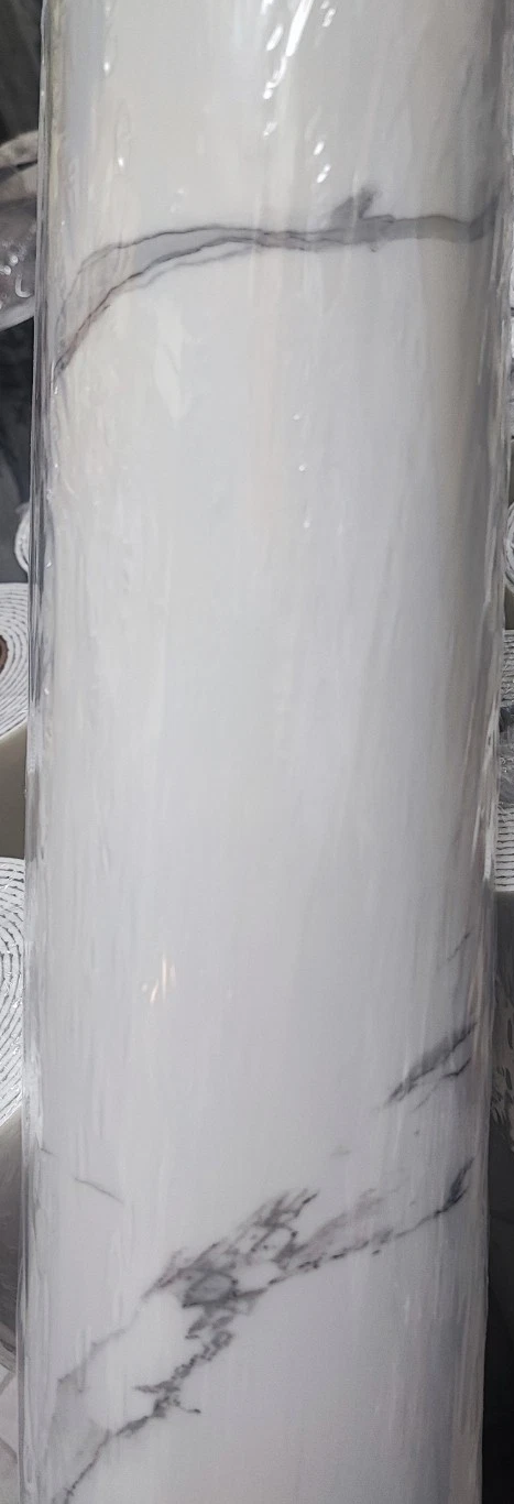 PANNELLO ADESIVO EFFETTO MARMO BIANCO E GRIGIO PVC DECORAZIONE NEW 120 X 300 cm