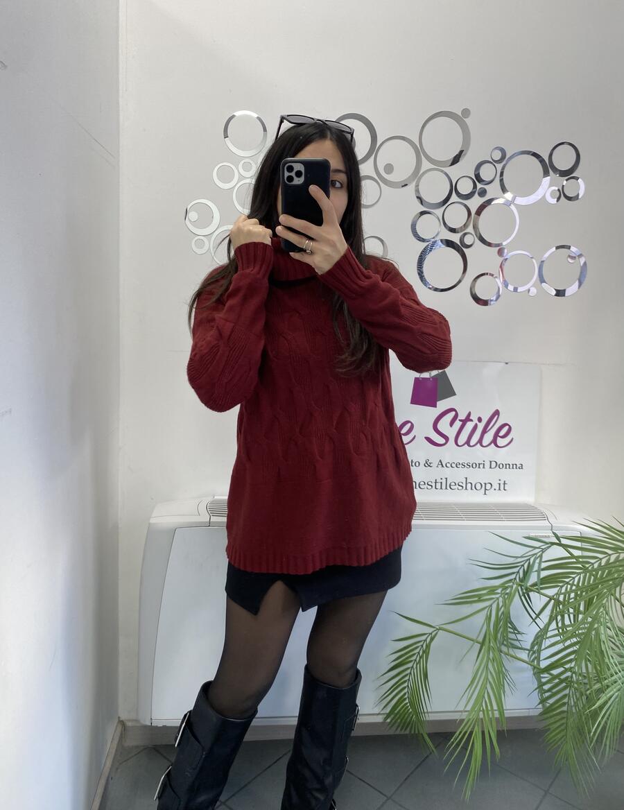 NOVITÀ Maxi pull dolcevita morbido in viscosa