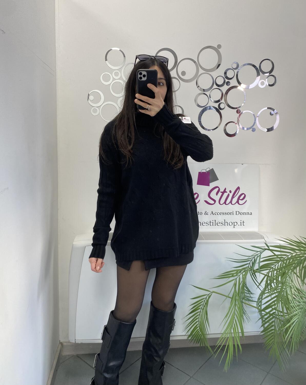 NOVITÀ Maxi pull dolcevita morbido in viscosa