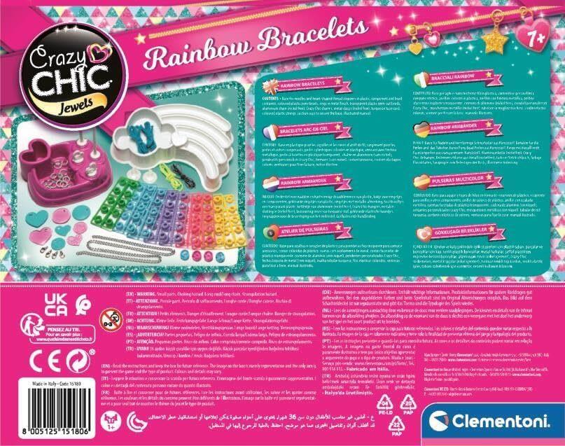 Clementoni Crazy Chic - Rainbow Bracelets, Braccialetti Fai da Te 15180 7+