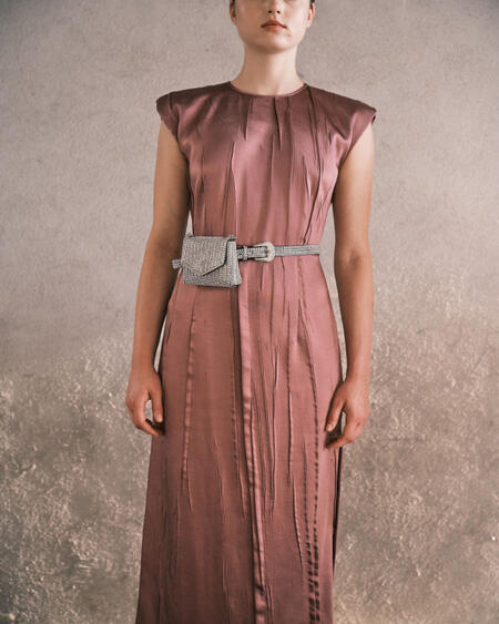 CINTURA MARSUPIO ARGENTO/NERA