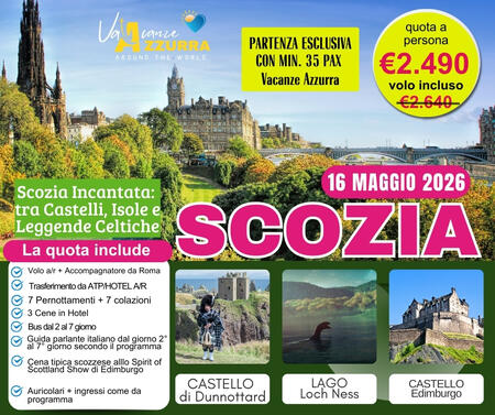 16 MAGGIO 2026  TOUR SCOZIA 8 GIORNI