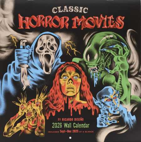 Calendario da parete 2026, 30,5x30,5 cm: Classic Horror Movies