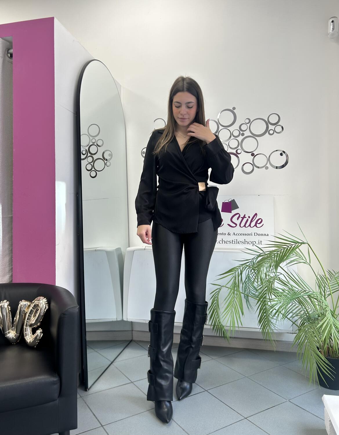 NOVITÀ Camicia a portafoglio dettaglio oro