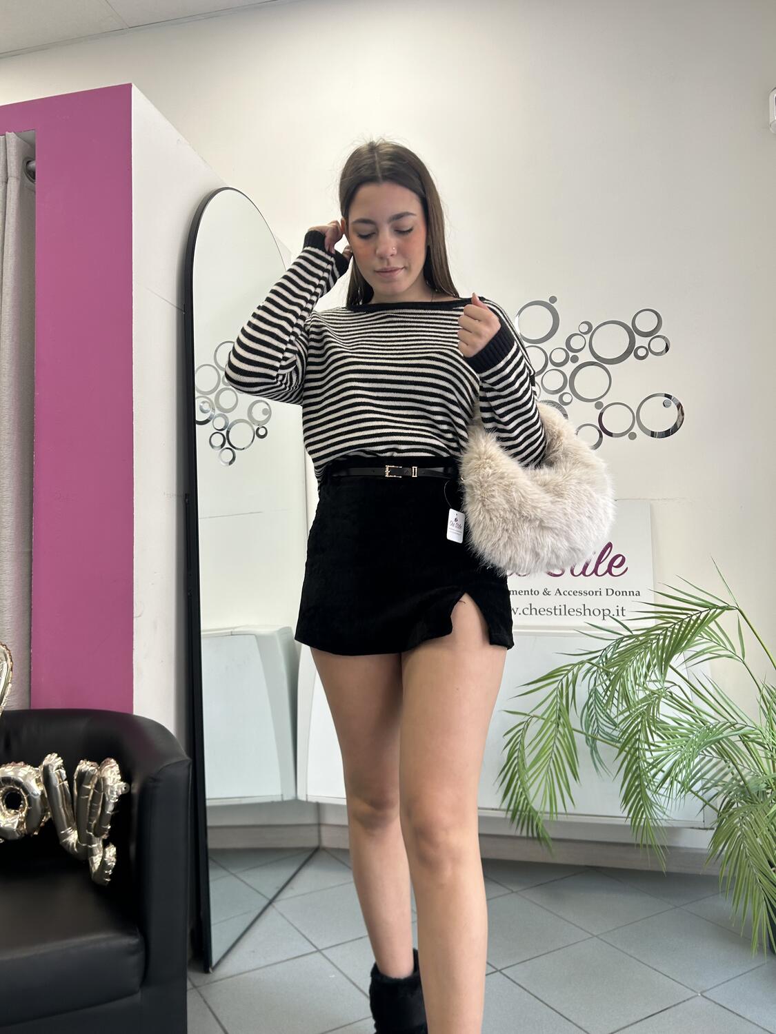 NOVITÀ Pantagonna in velluto con cinturina