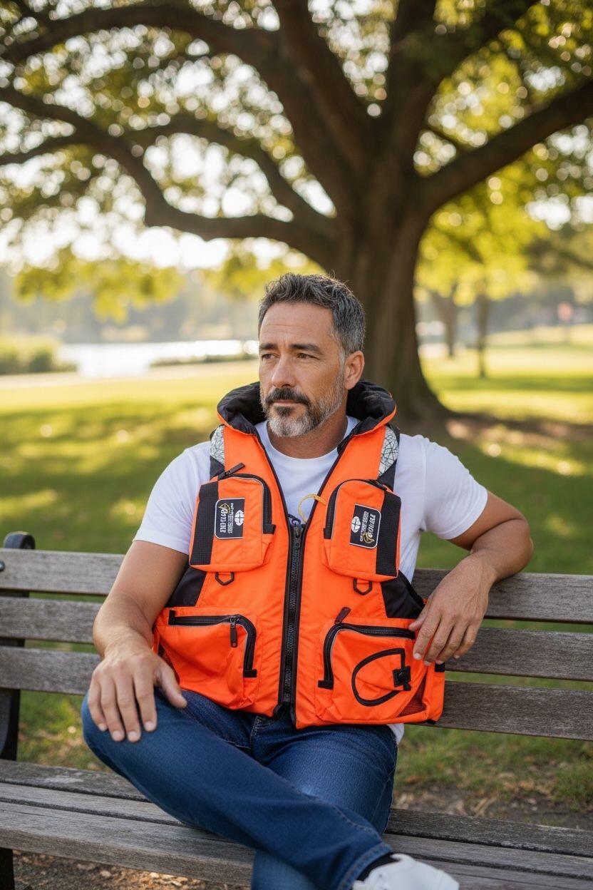 Gilet Salvagente mod. Garda 100 N - CE con 6 tasche , fischietto e cappuccio 