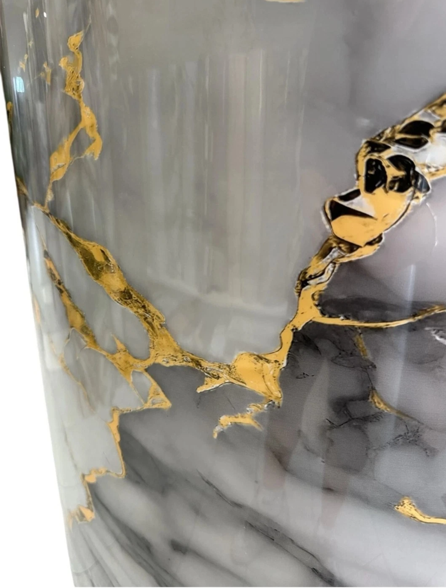 PANNELLO ADESIVO  EFFETTO MARMO CON ORO PVC DECORAZIONE NEW 120 X 300 cm