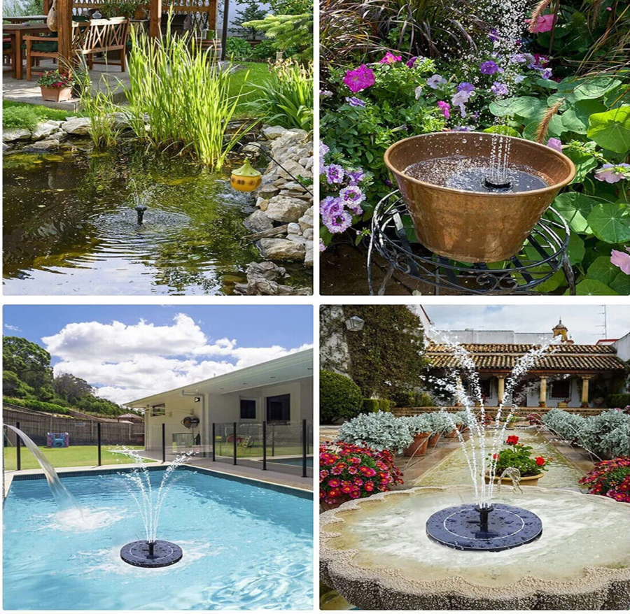 FONTANA SOLARE DA GIARDINO DECORATIVA PER LAGHETTO STAGNO POMPA GALLEGGIANTE