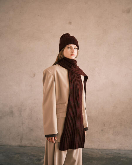 CAPPELLO 100% LANA CAFFE/PANNA /BURGUNDY/NERO