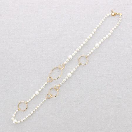 Collana Lunga Acciaio Sfere Finitura Perla