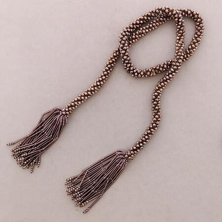 Collana Lunga Aperta Cristalli Perline