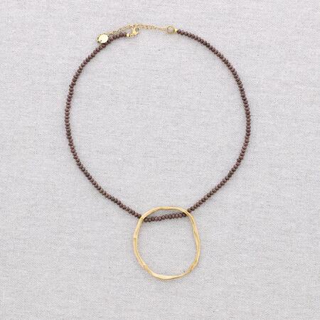 Collana in acciaio con cristallo sfaccettato