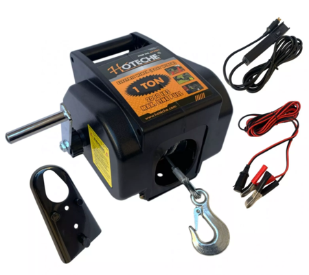  Verricello Elettrico 1 TON Portatile per Auto Barca Argano Paranco 12V 300W 
