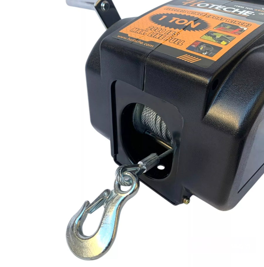  Verricello Elettrico 1 TON Portatile per Auto Barca Argano Paranco 12V 300W 