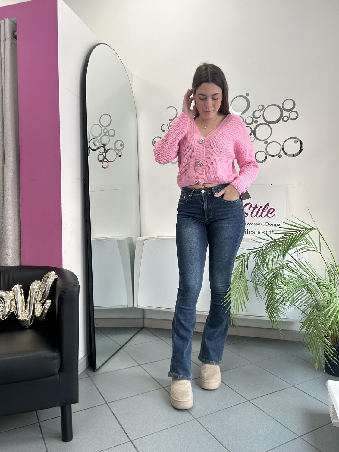 NOVITÀ Cardigan crop bottoni gioiello 
