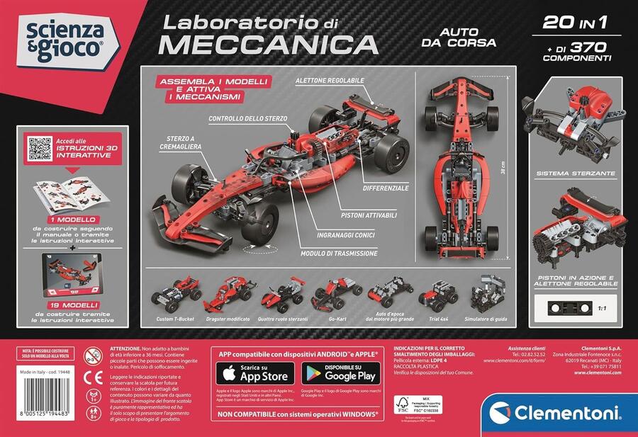 Laboratorio di meccanica Auto da corsa - Clementoni - 19448 - 8+