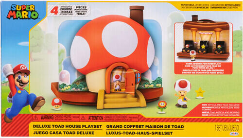 Super Mario Deluxe Toad House Casa a Fungo con funzioni interattive - Jakks - 672 - 3+