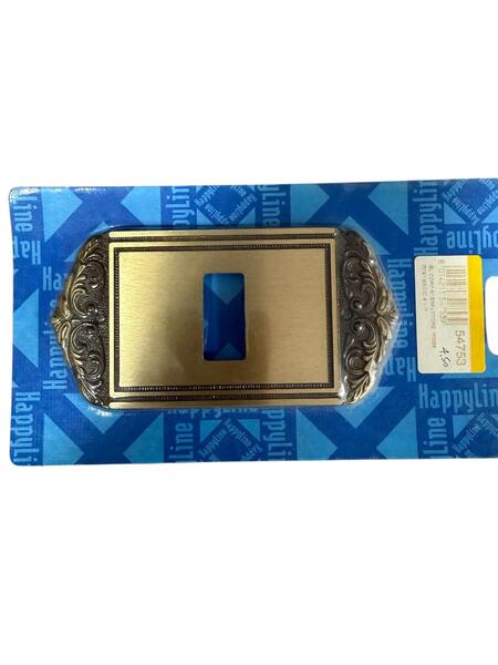 Bl Placca coprinterruttore in ottone antico satinato