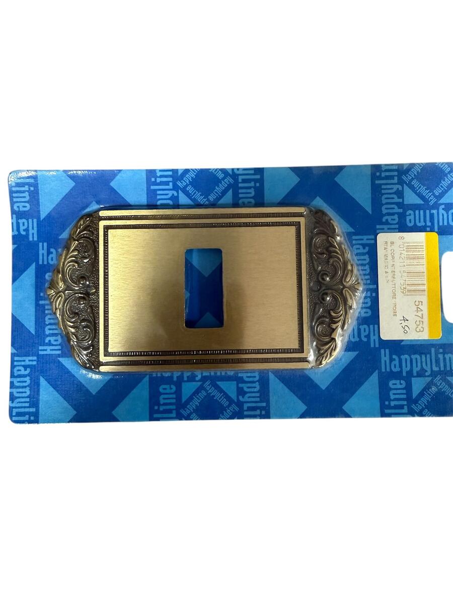 Bl Placca coprinterruttore in ottone antico satinato
