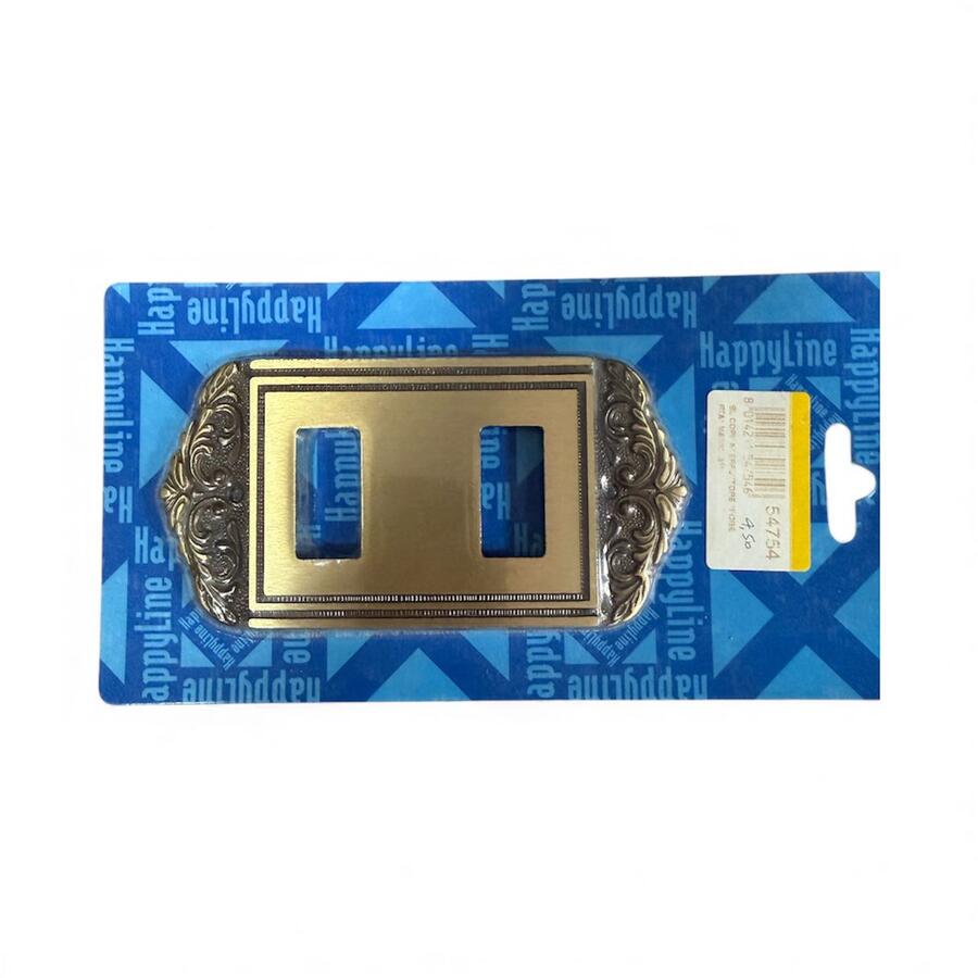 Bl Placca coprinterruttore in ottone antico satinato