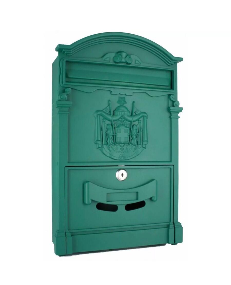 Cassetta postale in allumminio pressofuso mod. Regia Verde 25,5x8,5x41H