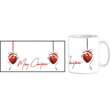 TAZZA MUG XMAS MERRY XMAS CUORI ROSSI