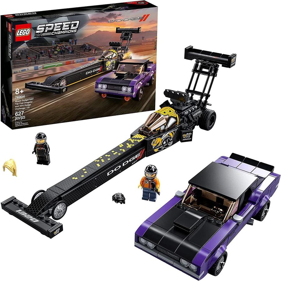 Lego Speed Champions Mopar Dodge//SRT Top Fuel Dragster (scatola leggermente rovinata) - 76904 - 8+