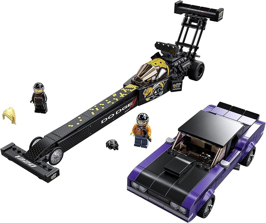 Lego Speed Champions Mopar Dodge//SRT Top Fuel Dragster (scatola leggermente rovinata) - 76904 - 8+
