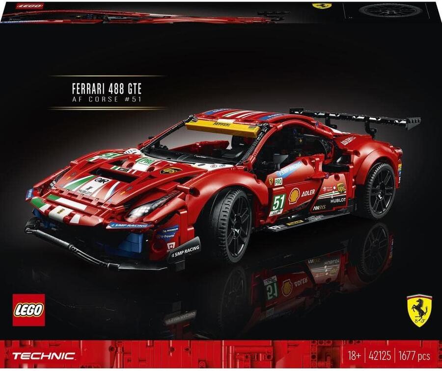 Lego Technic Ferrari 488 GTE AF CORSE # 51(scatola leggermente rovinata) - 42125 - 18+