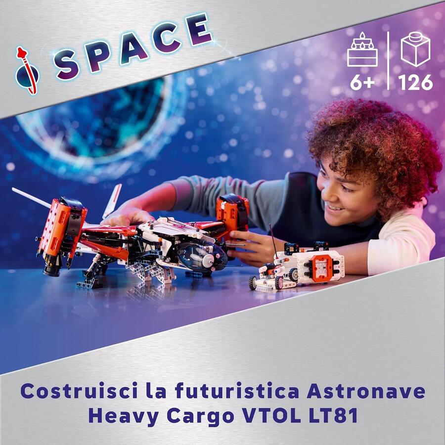 Lego Technic Astronave Heavy Cargo VTOL LT81 (scatola leggermente rovinata)- 42181 - 10+