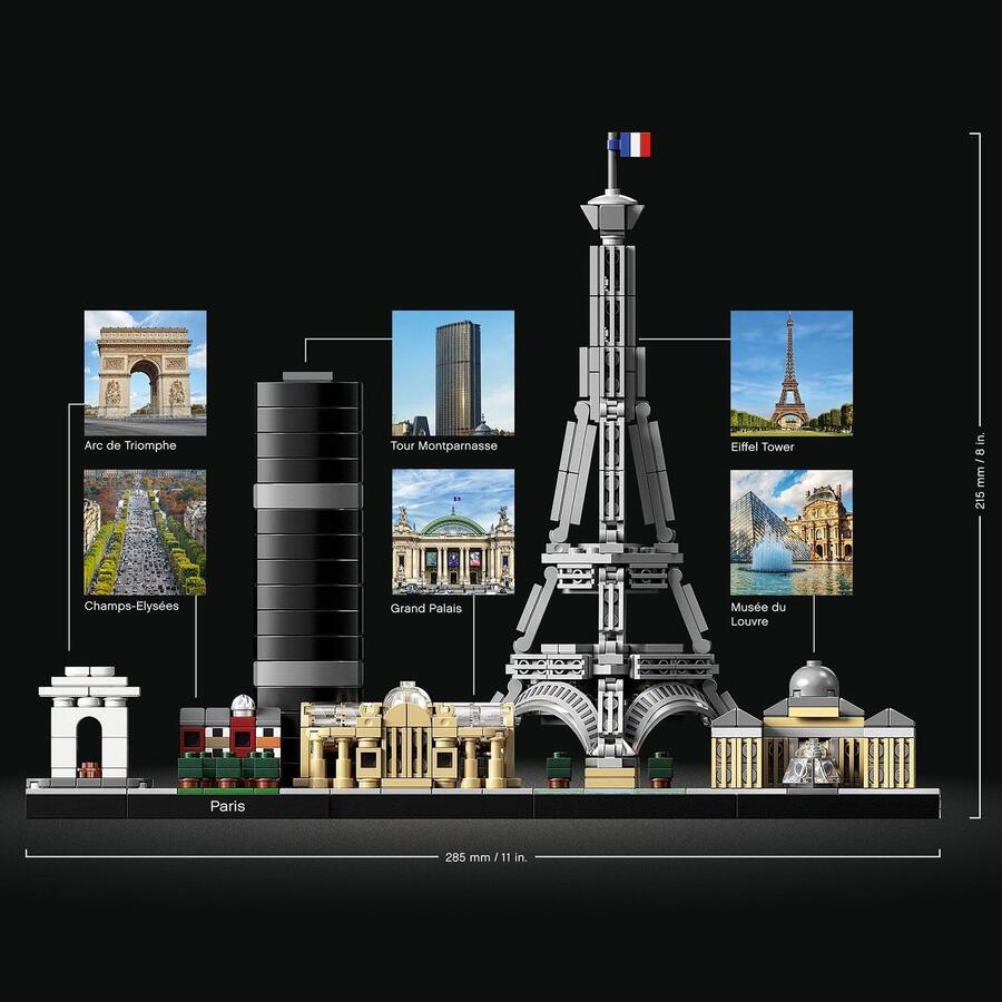 Lego Architecture Paris Set con Torre Eifell e museo del Louvre (scatola lievemente rovinata) - 21044 - 12+