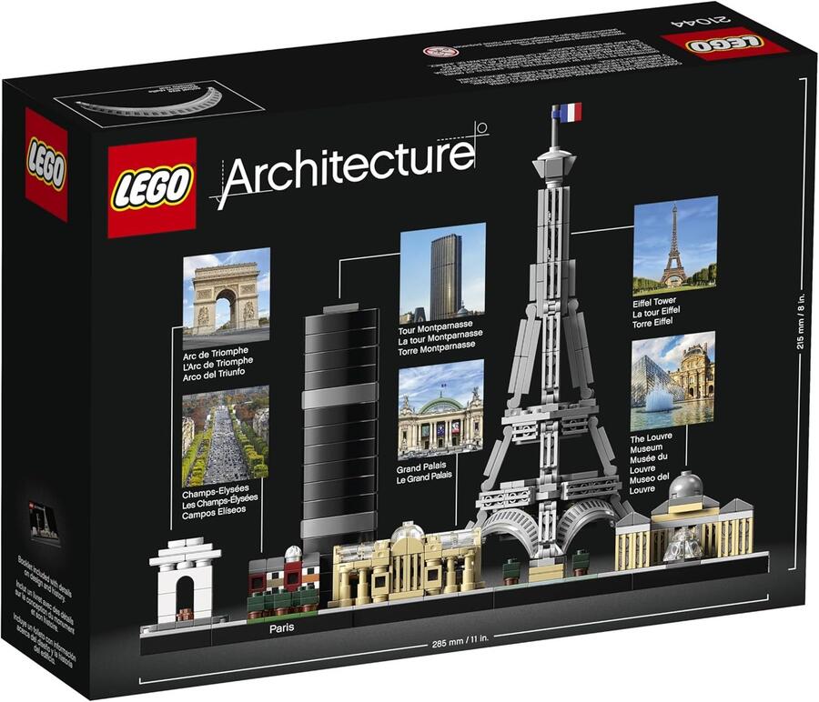 Lego Architecture Paris Set con Torre Eifell e museo del Louvre (scatola lievemente rovinata) - 21044 - 12+