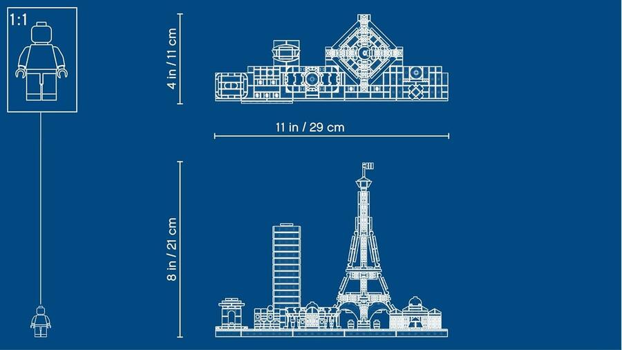 Lego Architecture Paris Set con Torre Eifell e museo del Louvre (scatola lievemente rovinata) - 21044 - 12+
