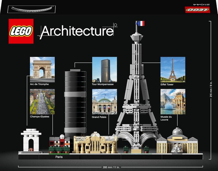 Lego Architecture Paris Set con Torre Eifell e museo del Louvre (scatola lievemente rovinata) - 21044 - 12+