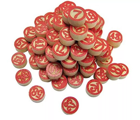 90 NUMERI PER TOMBOLA  NAPOLETANA SMORFIA BINGO GETTONI IN LEGNO A RILIEVO