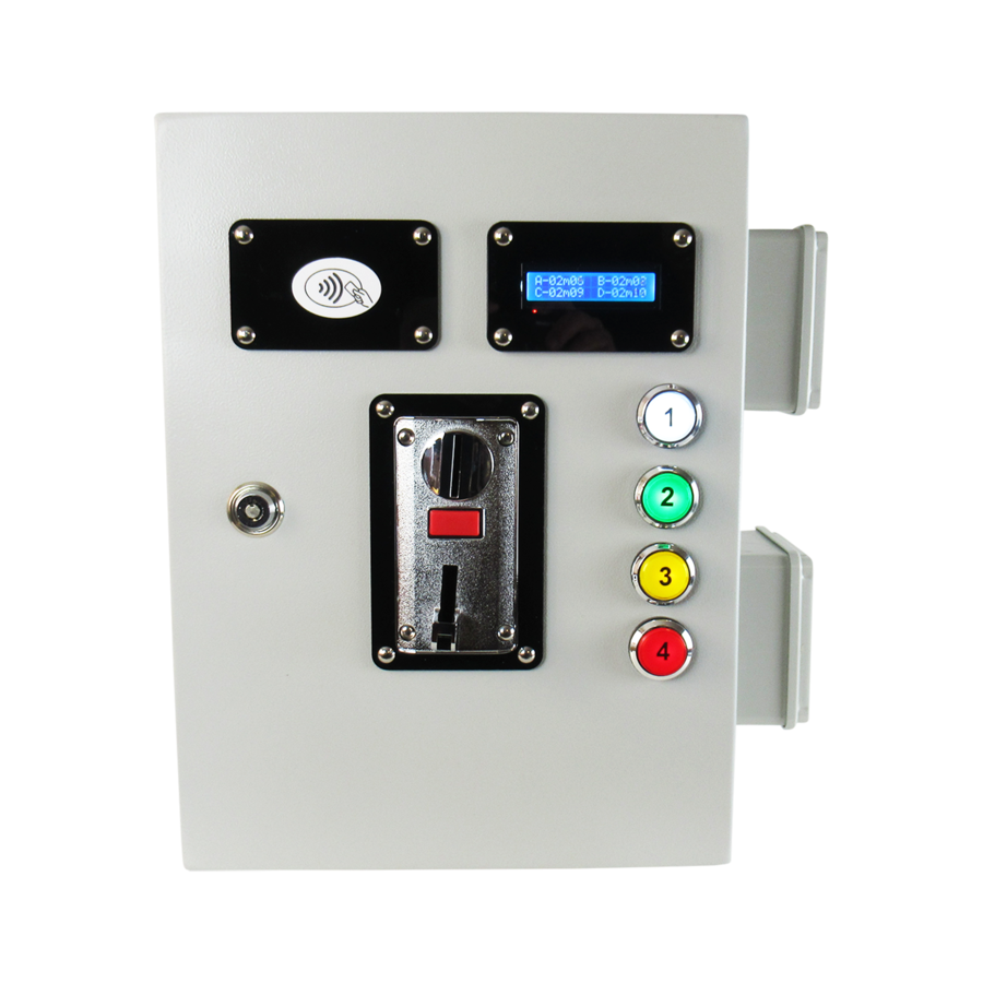 Coin Acceptor + RFID Reader for Controlling 4 Machines with N.A. Contact