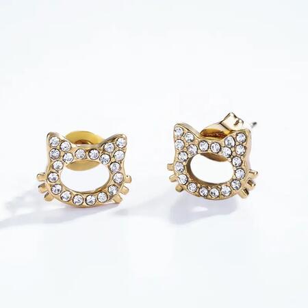 Orecchini in acciaio inossidabile gatto