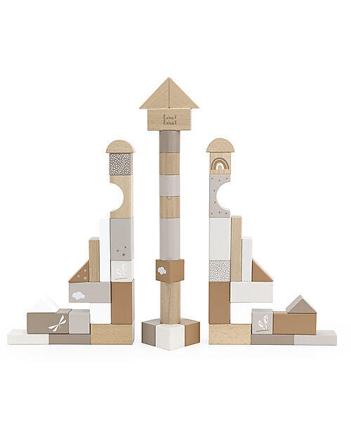 Blocchi Impilabili in Legno FSC – 50 Pezzi - Colori assortiti