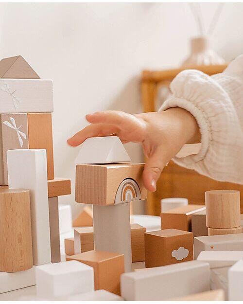 Blocchi Impilabili in Legno FSC – 50 Pezzi - Colori assortiti