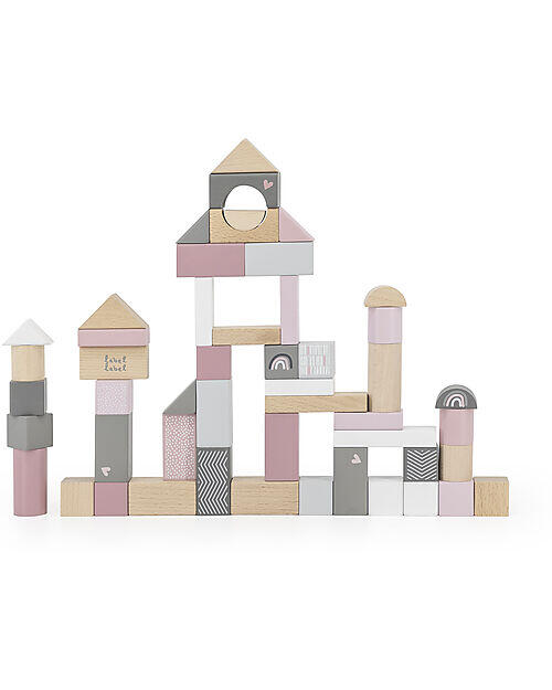 Blocchi Impilabili in Legno FSC – 50 Pezzi - Colori assortiti