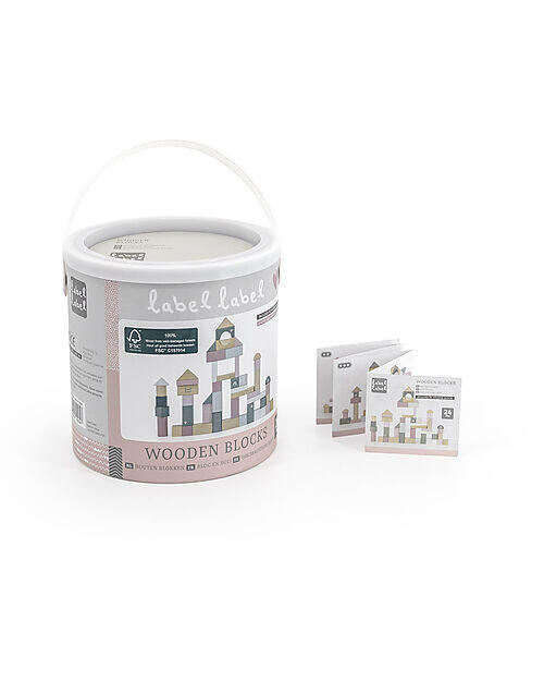 Blocchi Impilabili in Legno FSC – 50 Pezzi - Colori assortiti