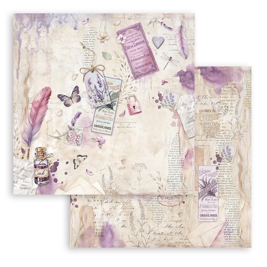 Blocco 10 fogli 20,3 x 20,3 Double Face Lavender